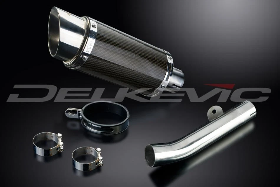 Delkevic 8" Mini Silenciador Redondo Fibra de Carbono Deslizable - Honda CBR600 F3 1995-1996 Foto 3 de 3
