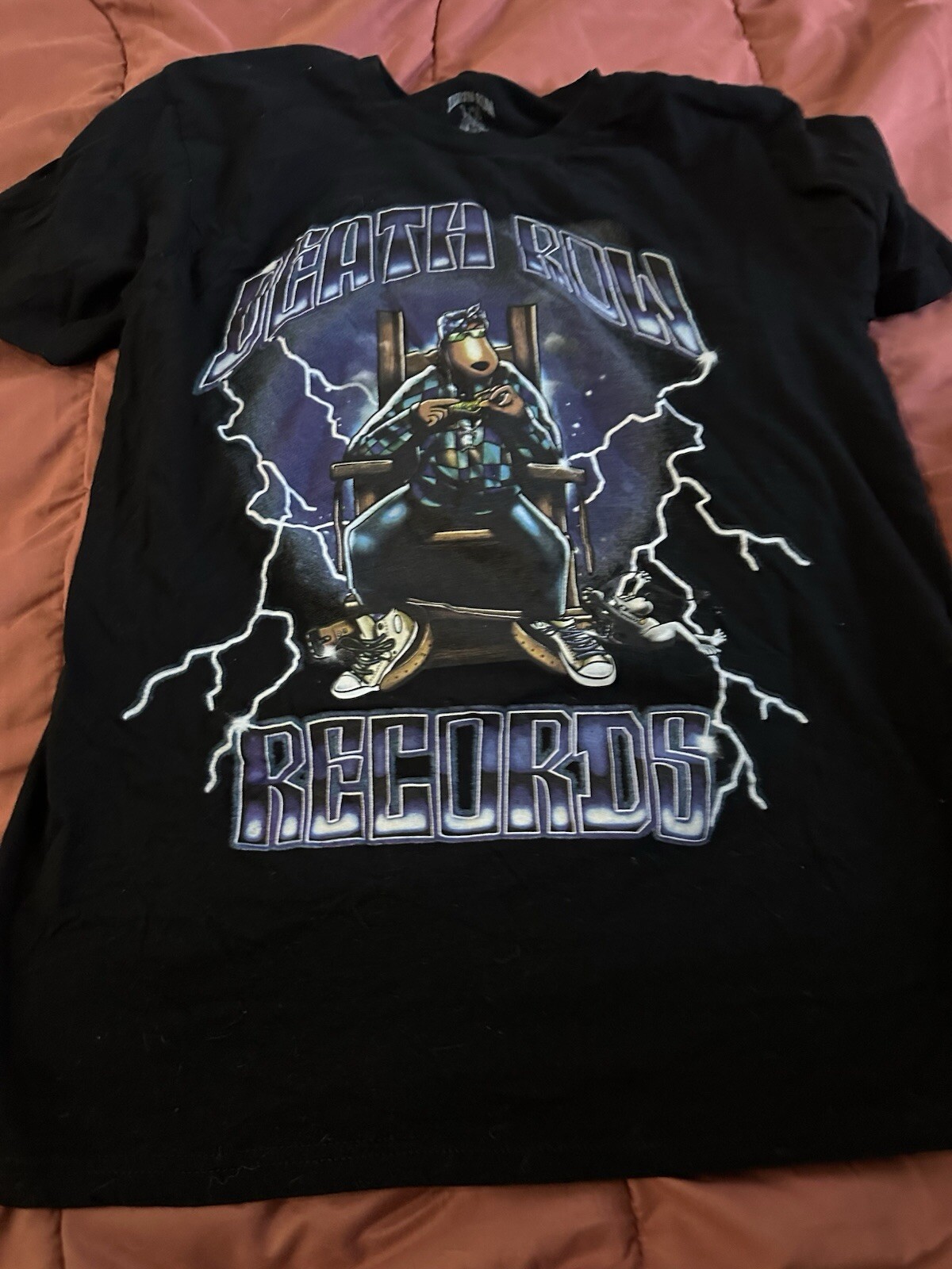 FILA Death Row Records T Shirt Snoop Dogg Manica Corta Sedia Elettrica Uomo Medium