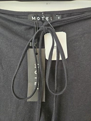 Motel Rocks Women's Black Tie Waist Flares - Size Small - Picture 2 of 5
