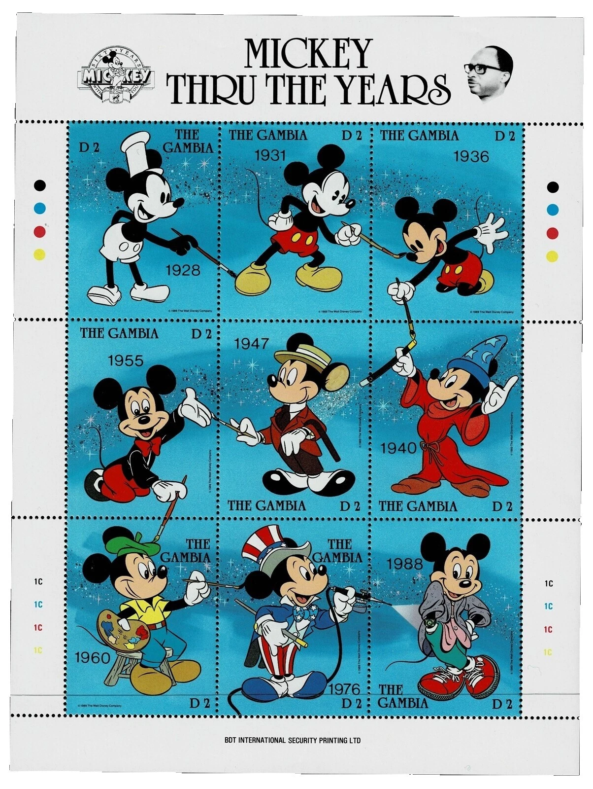 完好未铰边/全新邮票迪士尼冈比亚邮票 (1965-现在)