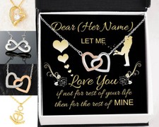 Personalized Anniversary Love Necklace For Girlfriend, Custom Wife Present Gift