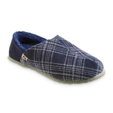 Acorn Men's Slippers Parker Algae Sole Navy Plaid Flannel, X-Large A20158NPLMXL