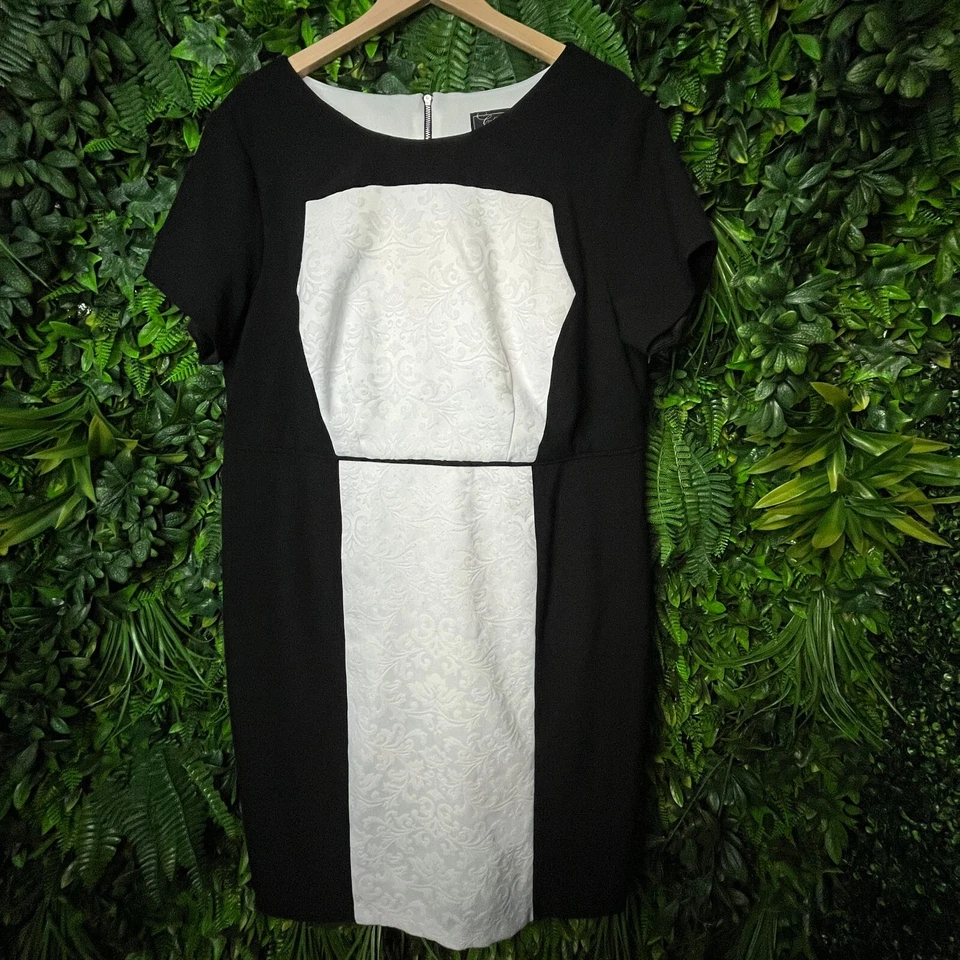 VESTIDO GRANERO Vestido Mujer 18 Negro Blanco Estampado Paisley Funda Manga Corta 0483 Foto 4 de 4