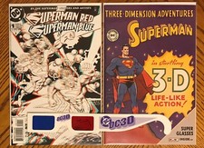 SUPERMAN RED / SUPERMAN BLUE 1 plus Three Dimension Adventures 3-D glasses