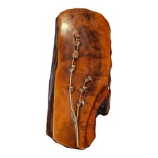 Vtg House Of Myrtle Wood Dryed Flowers Wall Hanging Plaque MCM 14"