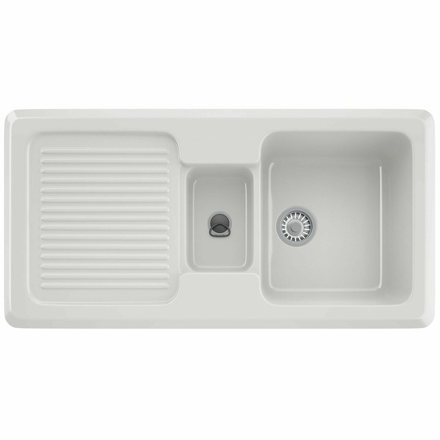 Franke Vbk651 Kitchen Sink 1 5 Bowl Reversible Ceramic White