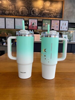 Starbucks Thailand Rewards Star Green White Stanley Cold Cup 30oz