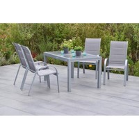 Merxx GartenmöBel Amalfi Di Lusso Set 5Tlg. 4 Stapelsessel + 1 Ausziehtisch