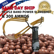 300 Sling Shot Ammo Slingshot CAMOUFLAGE High Velocity Powerful Catapult Outdoor