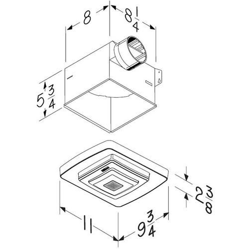 NuTone® Bluetooth® Speaker Bath Exhaust Fan w/ LED Light, 80 CFM; SPK80NL - Bild 4 von 4