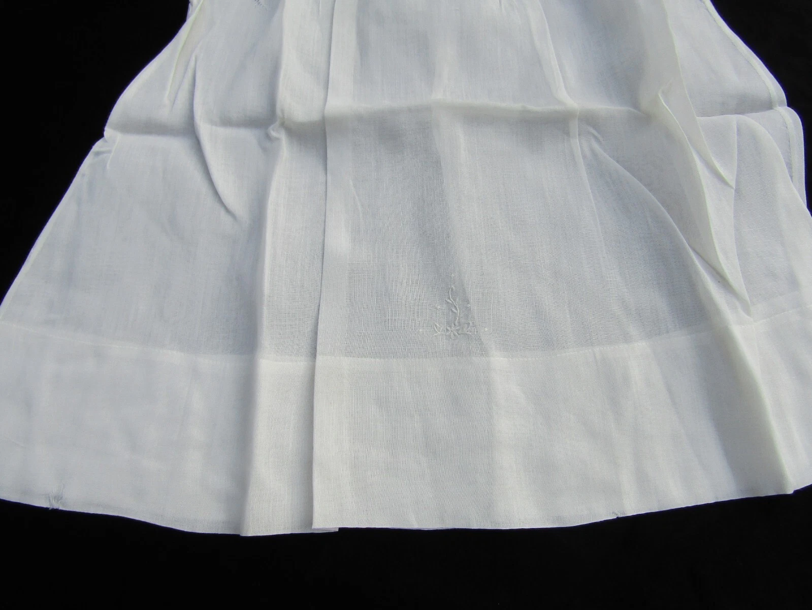 OFF WHITE Vestito bambina bianco sporco ricamo da 6 a 12 mesi vintage G