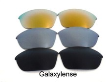 Galaxy Replacement Lenses For Oakley Half Jacket 2.0 Black Titanium Gold Polariz