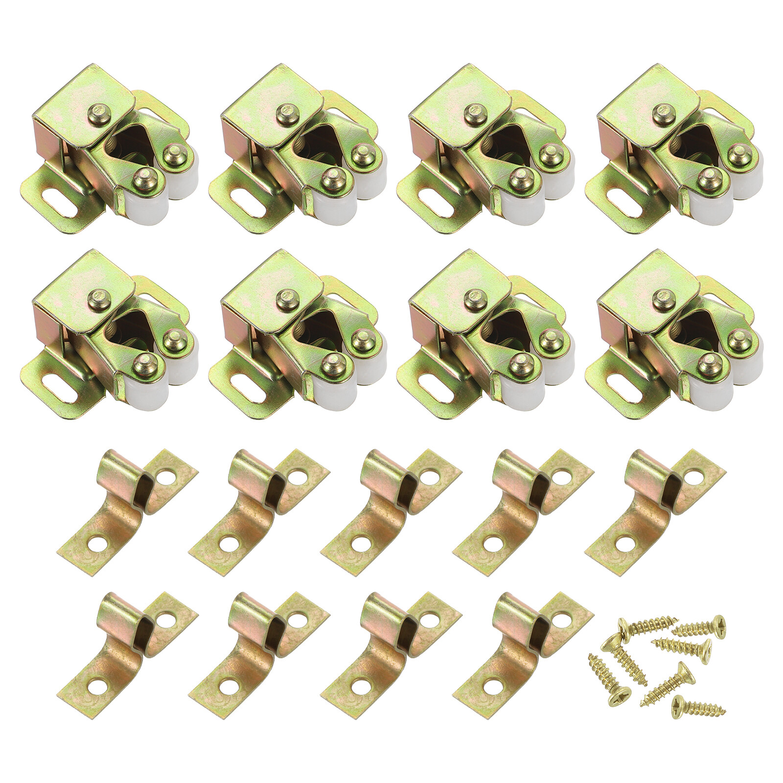 8Pcs Cabinet Latch Double Roller Catches for Cabinet Closet Door, Multicolor