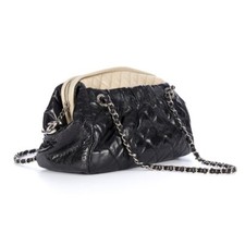 Chanel Black and Cream Leather Shoulder Bag