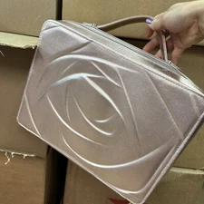 Lot Of 6,  Lancome Cosmetic Makeup Bag Train Case Golden Color