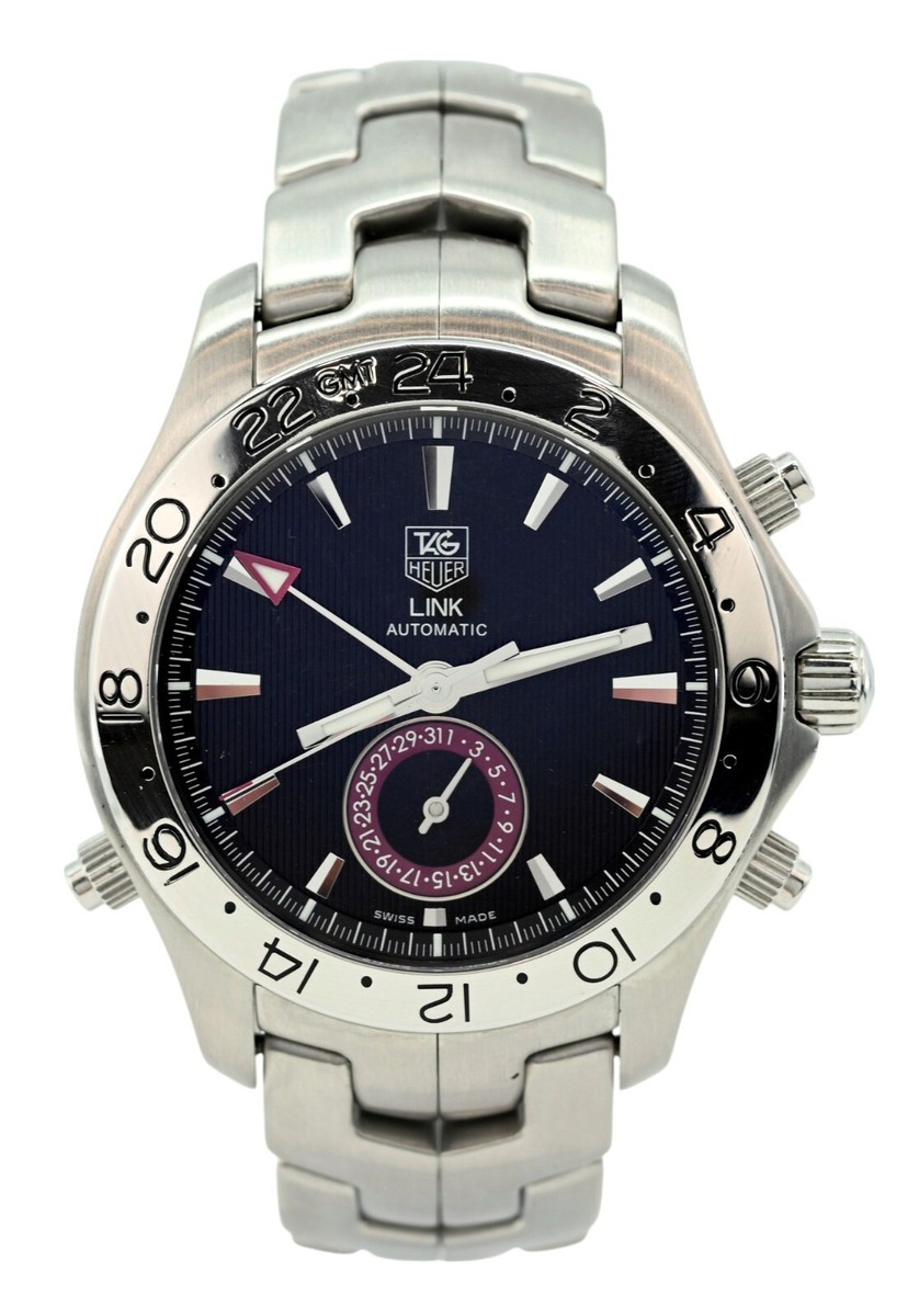 ‼️ゆうキング‼️ Men's 41mm Tag Heuer LINK Automatic LE Tiger Woods GMT SS Watch