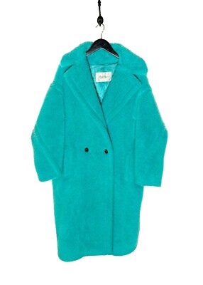 MaxMara Turquoise Teddy Bear Icon Alpaca Blend Coat - SMALL