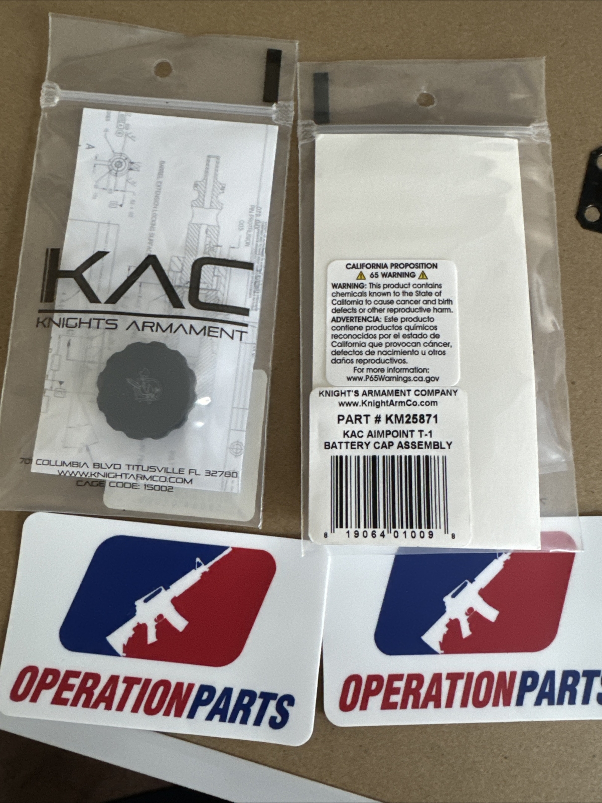 Knights Armament Aimpoint KAC Battery Cap Cover T1 eBay