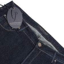 Handpicked NWT Orvieto Denim Jeans Size 40 US In Solid Dark Blue Cotton Blend