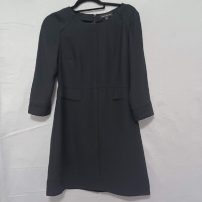 banana republic laser cut dress Banana Republic Black Midi Dress Laser Cut Ponte Size 4 Off Shoulder #704044 NWT