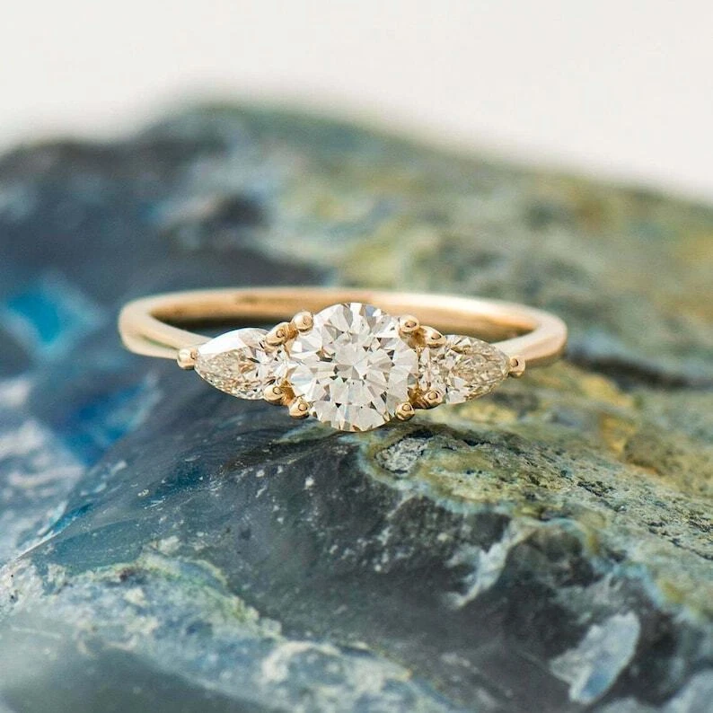 Sterling silver deals moissanite engagement rings