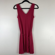 Loft Women's Basic Tie Waist Shift Dress Size XS Pink NWT Short Rayon Barbiecore