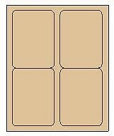 4'' x 5'' Brown Kraft Labels (GL4050 PBRWN) 4-UP (8.5'' x 11'') - Box of 100 Sheets