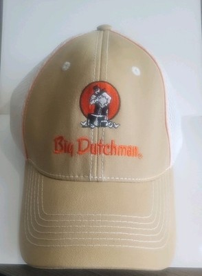 Big Dutchman Mesh Trucker Hat Baseball Ball Cap Adjustable Orange And White