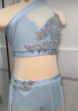 Patrick J Design Semi-Custom Ice Blue Lyrical Dance Costume Adult XS