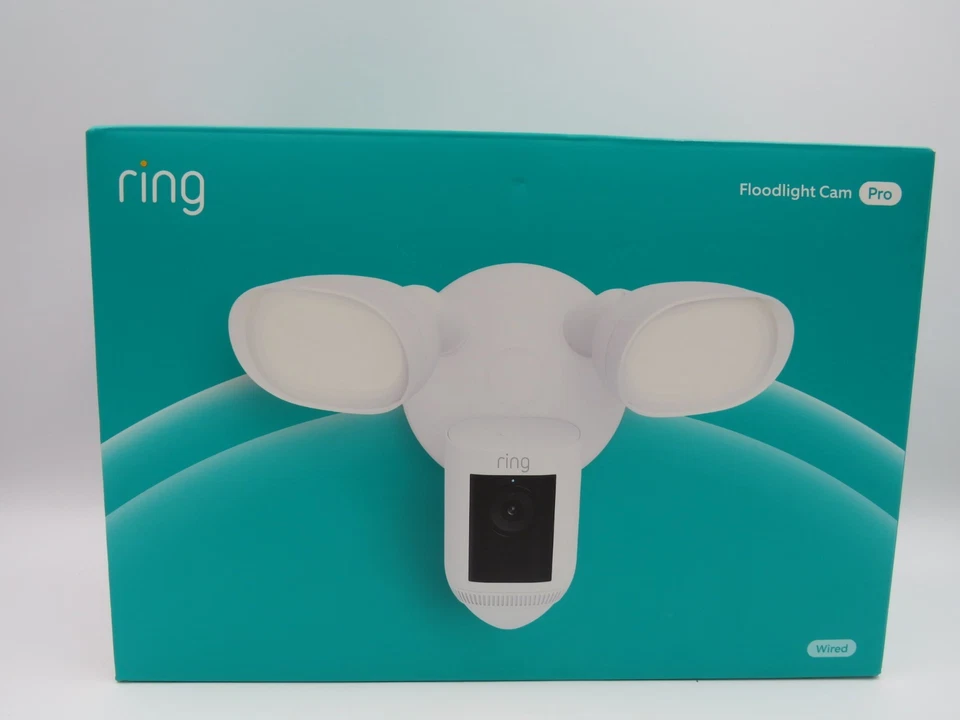 Ring Floodlight Cam Wired Pro with motion-activated 1080p HD White NEW SEALED