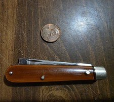 Vintage B&ouml;ker Arbolito Argentina 2 Blade Electrician Jack Pocket Knife Amber
