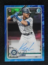 2020 Bowman Chrome Rookie Blue Refractor 129/150 Kyle Lewis #CRA-KL Auto 0c3