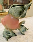 Vintage Rare Hull Ebb Tide Art Pottery Pink & Green Angel Fish Vase - Nice!