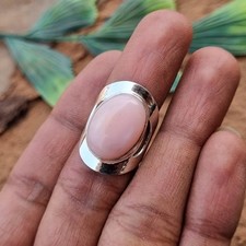 Handmade Pink Opal Gemstone Ring 925 Sterling Silver Designer Gift Ring PG9323