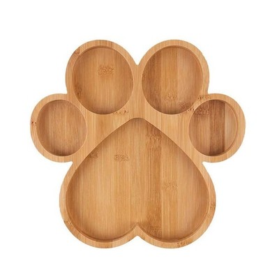 Paw Shaped Serving Tray with 5 Grooves 10 inch Wooden Cutting Board Claw Cand...