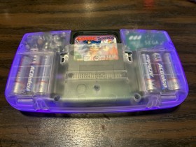 Custom SEGA Game Gear W/ IPS Screen Clear Shell Purple LEDs