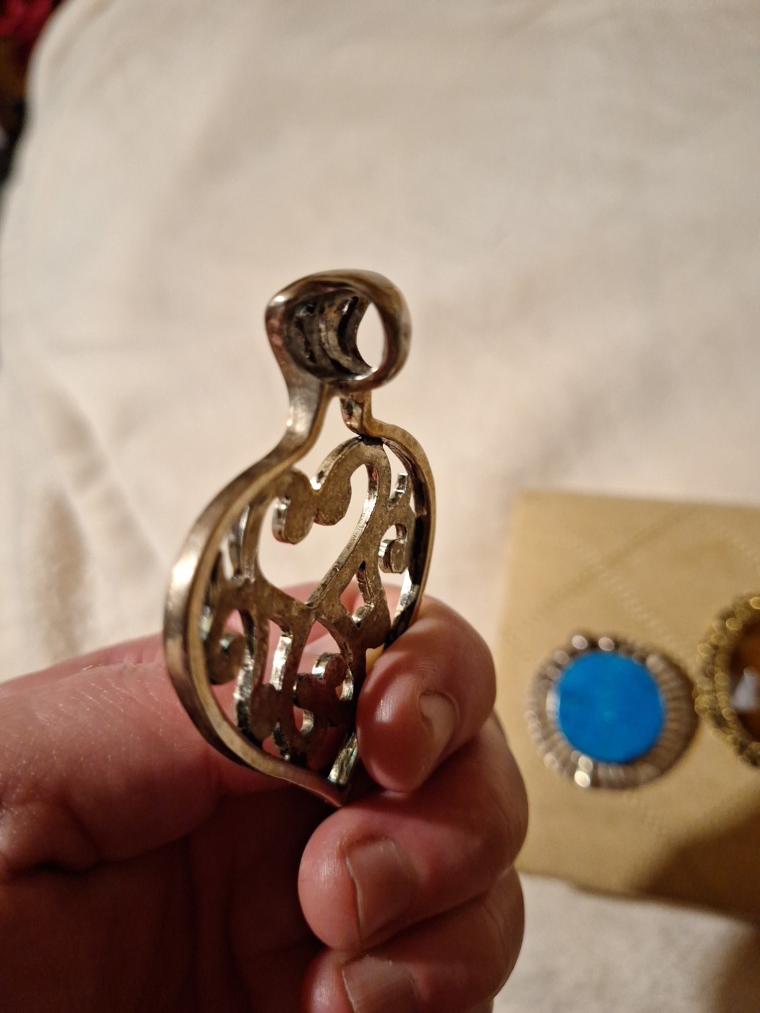 Turquoise Stone With Solid  Silver Brooch Looks L… - image 19