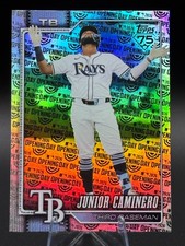 Junior Caminero 2026 Topps Series 1 Celebration #328 Opening Day Foil Tampa Rays