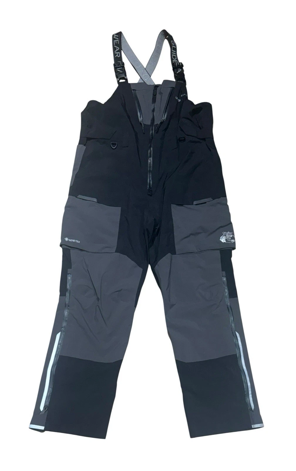 BASS PRO SHOPS 637BPS22 Guidewear Bib Pants Mens Large Gore Tex Black Gray