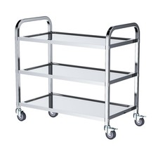 3 Tier Stainless Steel Kitchen Utility Cart 950×500×950MM Large Rolling Catering