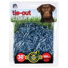 2126 Heavy-Duty 30-foot Tie-Out Chain for Large Dogs, Durable Silver Metal