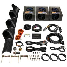Glowshift Boostoil Pressdigital Wideband Gauges Black Pod Fits 99-05 Vw Golf