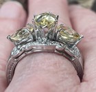Generations 1912 14k WG Yellow Beryl Diamond Ring Estate Vintage Weinman Bros. — photo 5