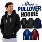 Mens Pullover Hoodie Hooded Sweatshirt Fleece Top Plain Hoody Jumper S - 2XL
