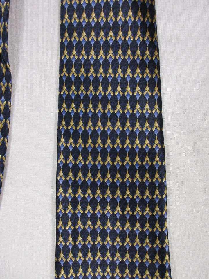 Stonehenge Para Hombres 100% Seda Cuello Corbata Tela Azul Dorado Mezcla Novedad Foto 2 de 4