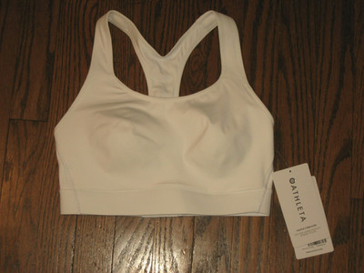 NEW womens Athleta 34 B/C 34b/c Hustle 11 sports bra white wireless lined