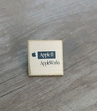 Vintage 1980's Apple Computer Pin, Apple II AppleWorks  Office Suite Software 