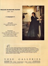 1998 WILLIAM McGREGOR PAXTON Art Gallery Exhibition Escape 1-Page Mag PRINT AD