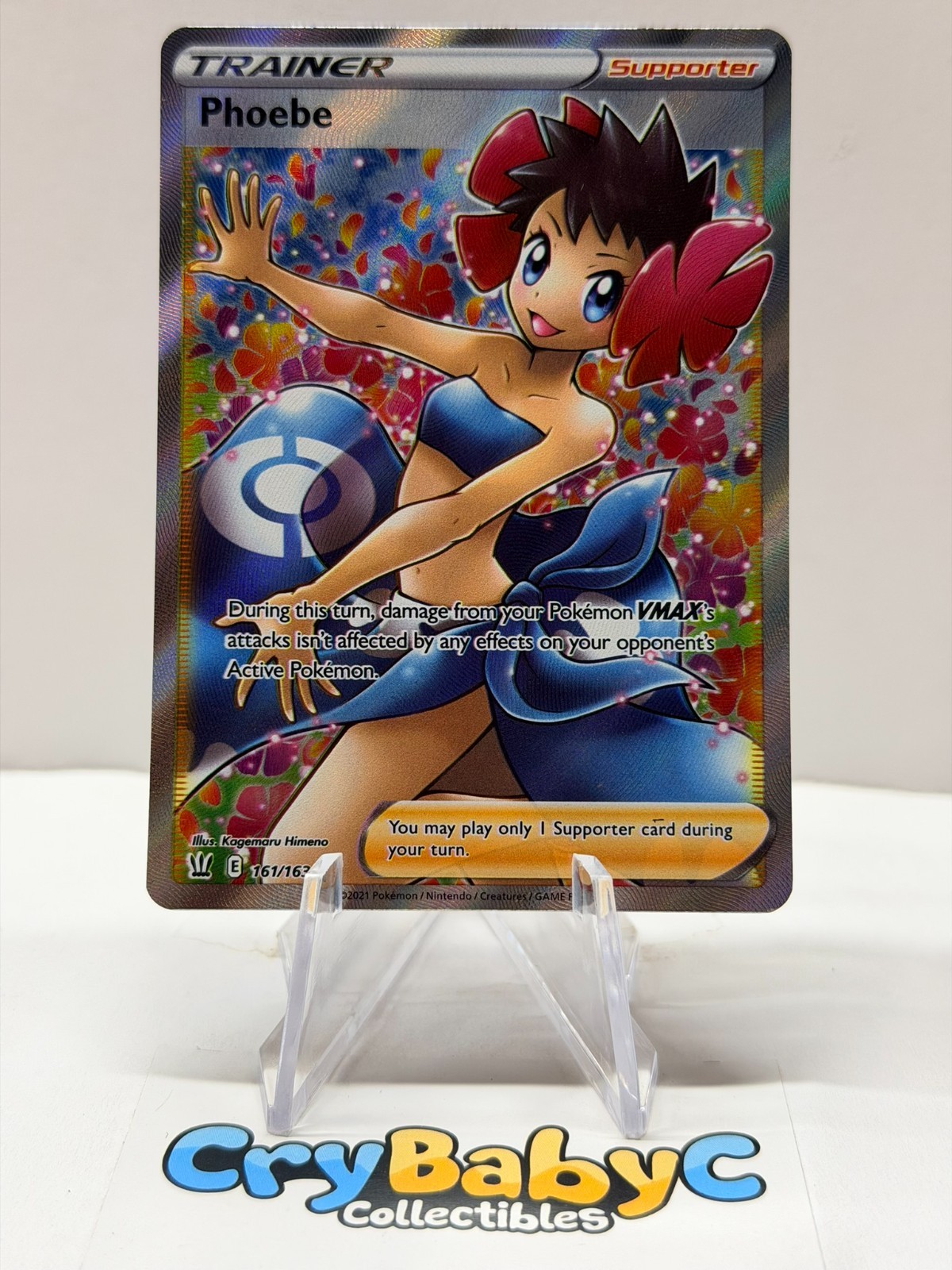 Pokemon Phoebe 161/163 Battle Styles Sword & Shield FULL ART TRAINER
