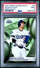 2025 TOPPS CHROME BLACK GREEN WAVE #50 SHOHEI OHTANI 11/99 PSA 9